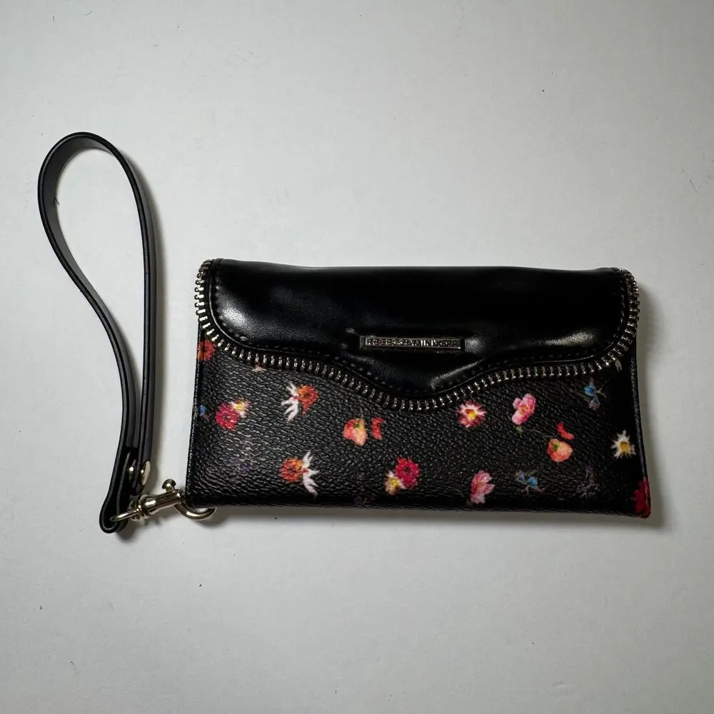 Rebecca Minkoff Case-Mate Leather Floral iPhone 6 Plus Wallet Wristlet Case Blk